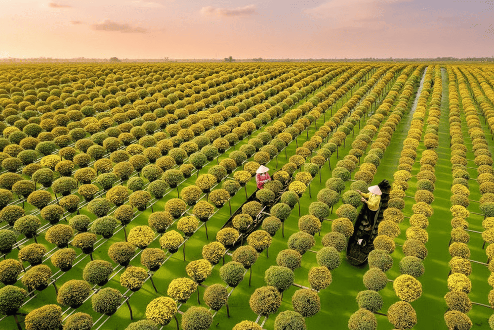 Du khách có thể tham quan các vườn hoa, chụp ảnh và mua sắm các sản phẩm hoa kiểng đặc trưng của vùng đất này